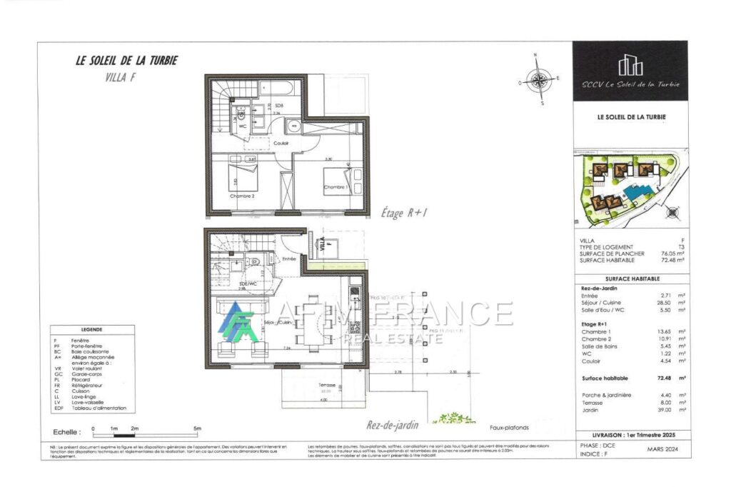 vente villa 3 Pièce(s) – 3 pièces – 2 chambres – 4  – 72.48 m²