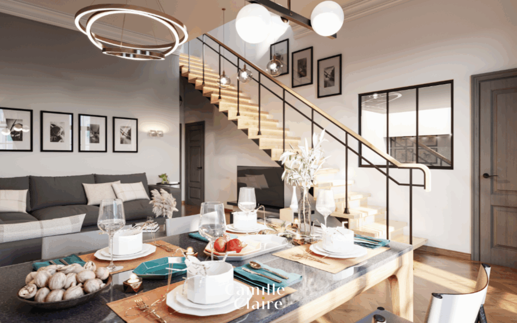 Appartement dans immeuble bourgeois Haussmannien sur Marseil – 3 pièces – 2 chambres – NR  – 57 m²