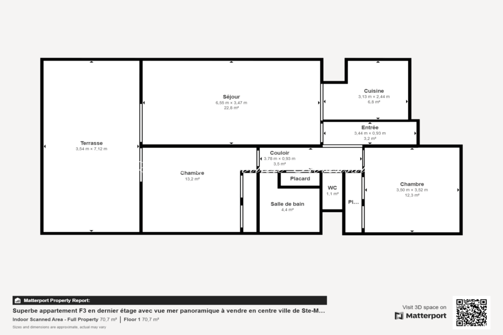 vente appartement de prestige 3 Pièce(s) – 3 pièces – 2 chambres – 70.00 m²