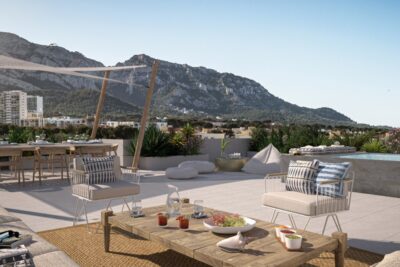 Toit terrasse de 161m2 vue collines – 4 pièces – 3 chambres – 110 m²