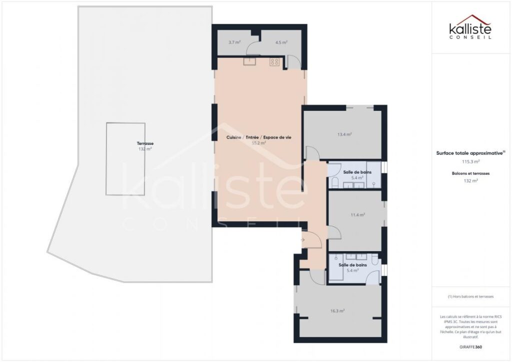 Villa 2024 de plain-pied – Tavaco (proche Ajaccio) – 4 pièces – 3 chambres – 132 m²