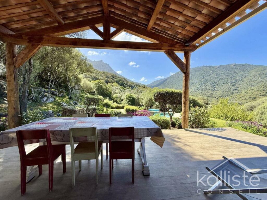 Deux maisons en parfait état au cœur du maquis avec piscine et vue mer – Propriano – 7 pièces – 4 chambres – 194 m²