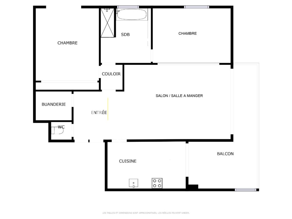 Appartement terrasse – 3 pièces – 2 chambres – 8  – 90 m²