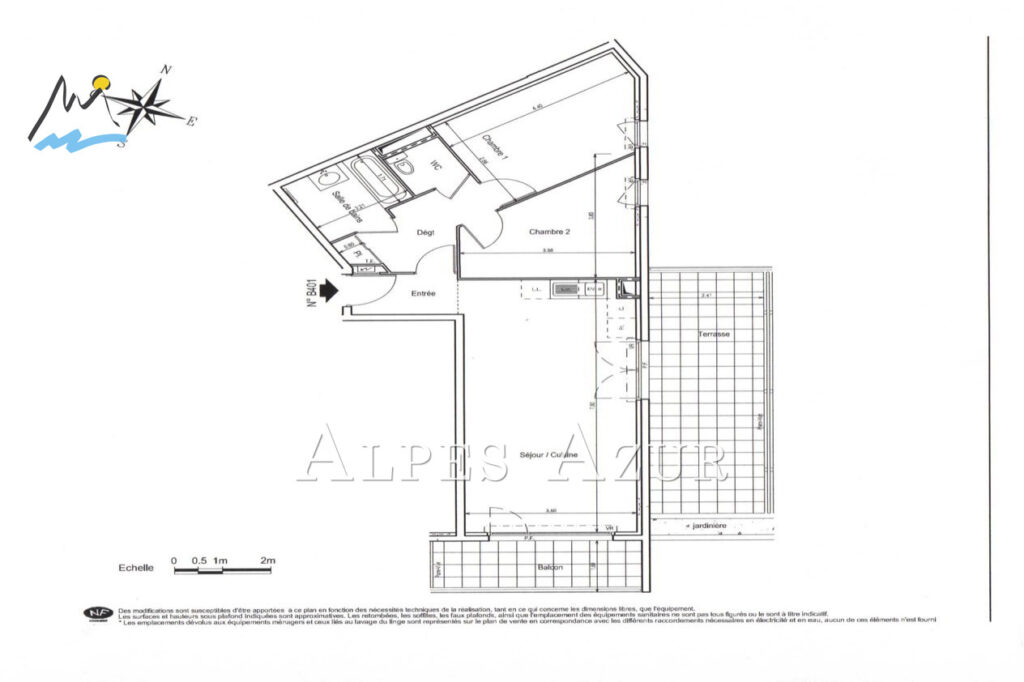 vente appartement 3 Pièce(s) – 3 pièces – 2 chambres – 63.00 m²