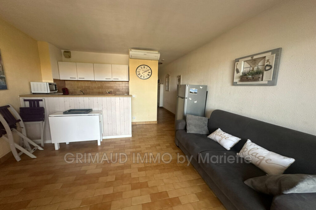 appartement avec terrasse, T2 vue canaux de port grimaud, gara – 2 pièces – 1 chambre – 36.20 m²