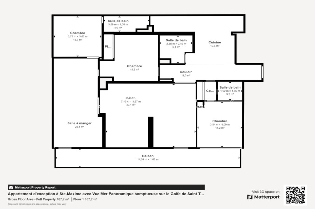 vente appartement 4 Pièce(s) – 4 pièces – 3 chambres – 165.00 m²