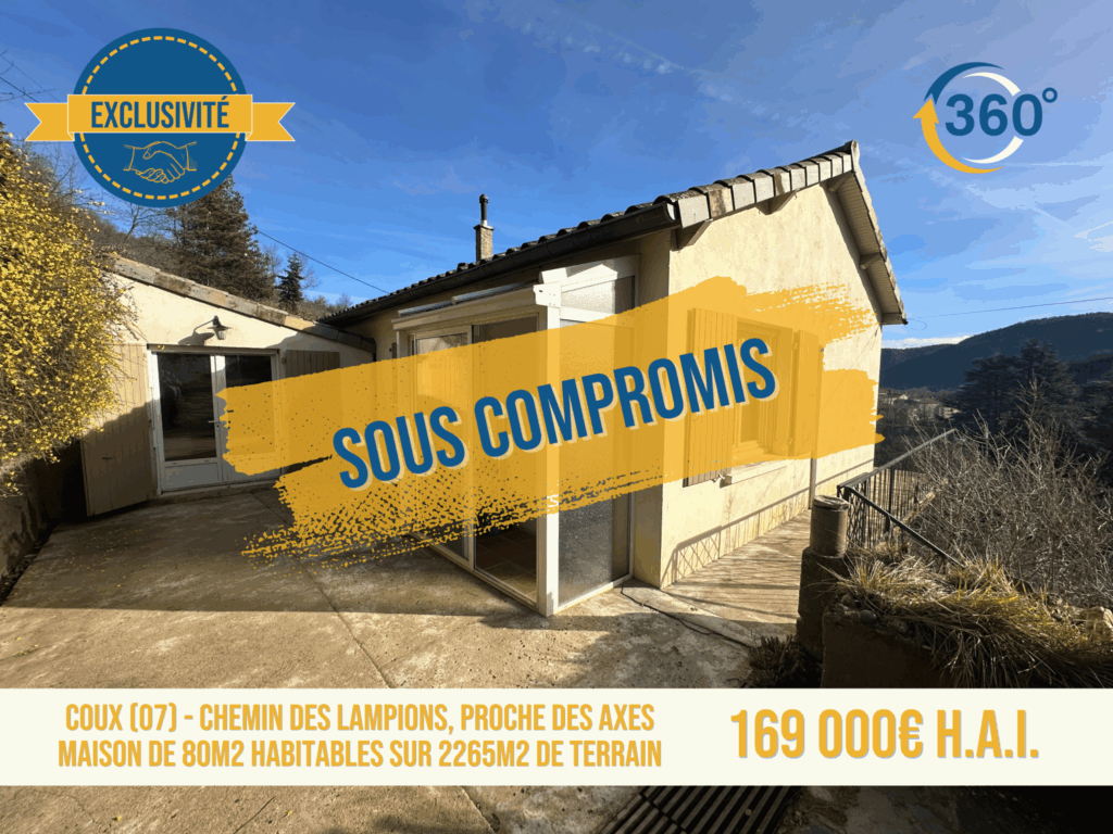 Maison individuelle de 80m2 habitables sur 935m2 de terrain  – 4 pièces – 3 chambres – NR  – 80 m²