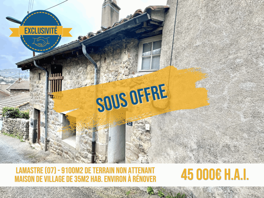Maison de village 3 pièces 35m2 – 3 pièces – 2 chambres – NR  – 35 m²