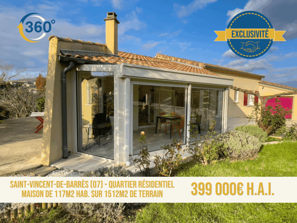 Superbe maison de 117m2 habitables sur 1532m2 de terrain – 5 pièces – NR chambres – NR  – 117 m²