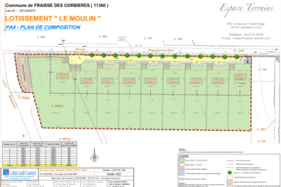 DERNIER LOT  A LA VENTE – FRAÏSSE-DES-CORBIERES- LOTISSEMENT – NR pièces – NR chambres – 1200 m²