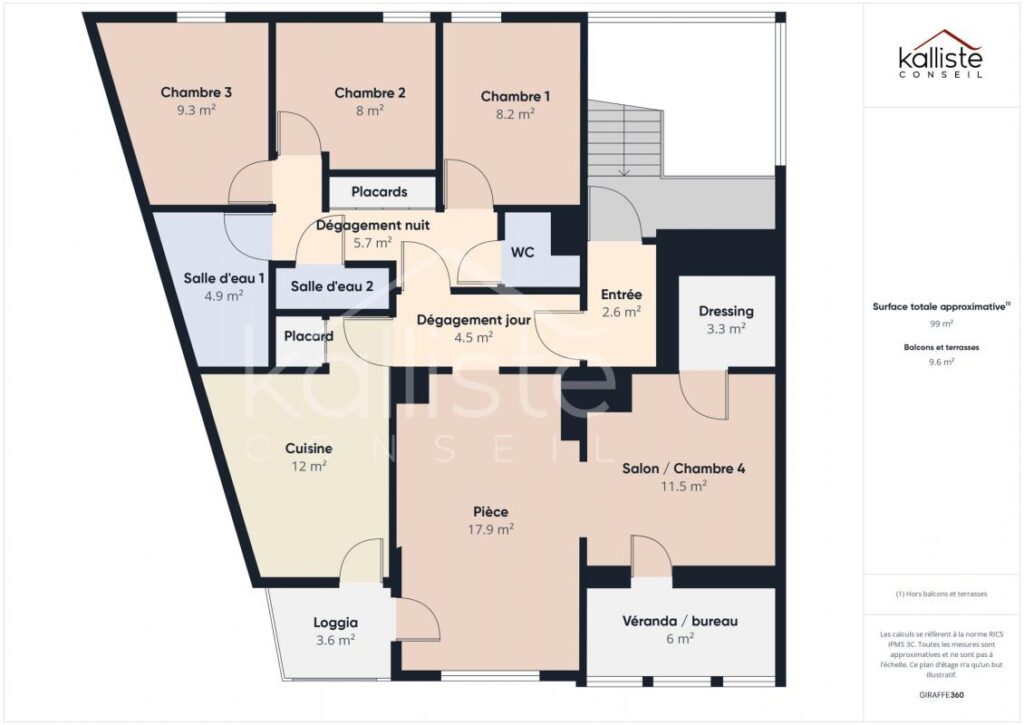 Grand T5 lumineux sur CAURO – 5 pièces – 3 chambres – 89 m²