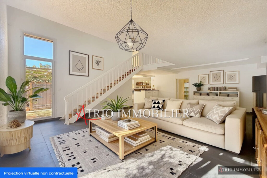 Superbe maison mitoyenne exposée Sud-Est offrant une légère vu – 5 pièces – 3 chambres – 100.59 m²