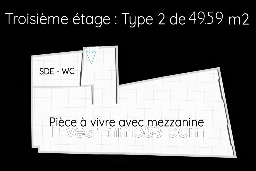 Au c½ur de PERTUIS, proche de toutes les commodités, dans un e – 2 pièces – 1 chambre – 49.59 m²