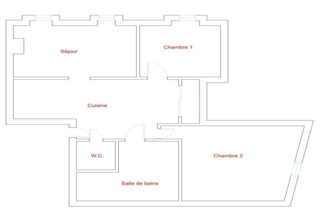 location appartement 3 Pièce(s) – 3 pièces – 2 chambres – 64.20 m²