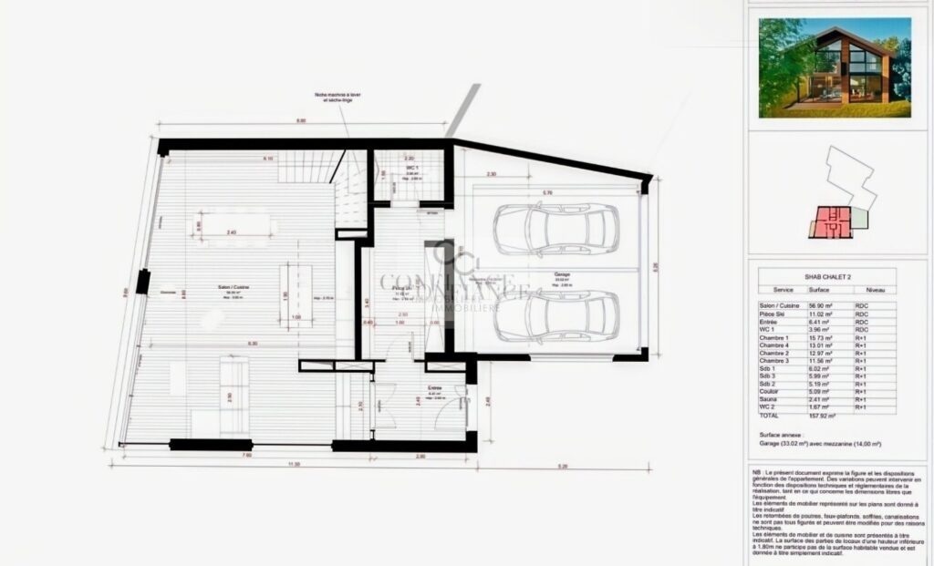 Chalet – 6 pièces – 5 chambres – 190 m²