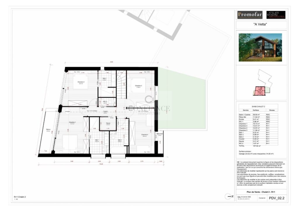 Chalet – 6 pièces – 5 chambres – 190 m²