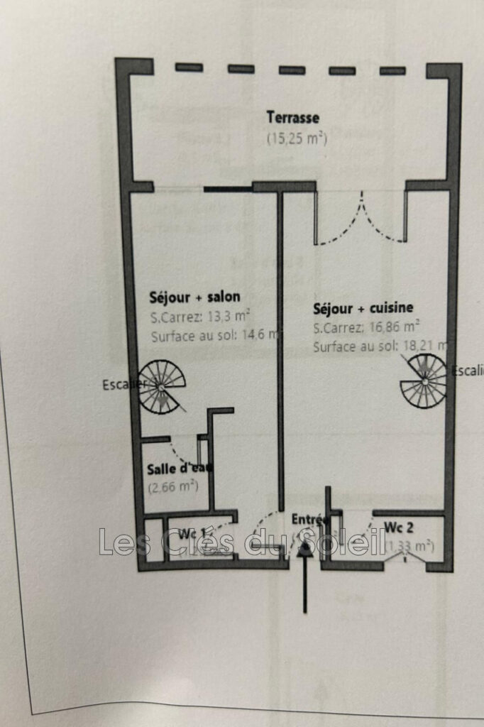 vente appartement 3 Pièce(s) – 3 pièces – 2 chambres – 62.51 m²