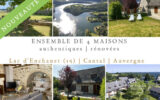 Ensemble de 4 maisons Cantales authentiques à proximité du l – 14 pièces – 7 chambres – 291 m²