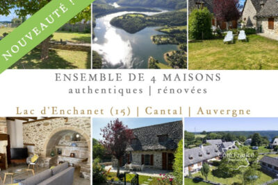 Ensemble de 4 maisons Cantales authentiques à proximité du l – 14 pièces – 7 chambres – 291 m²