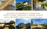 Très charmante maison Auvergnate à rénover, avec beau jardin – 5 pièces – 3 chambres – 75 m²
