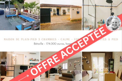 Maison de plain-pied 3 chambres, calme, forêt et commodités – 4 pièces – 3 chambres – 82 m²