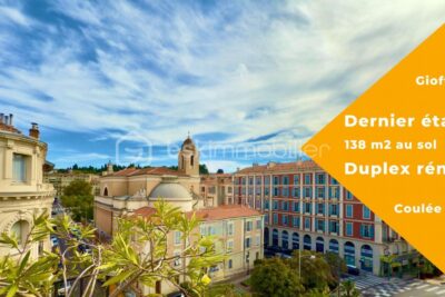Duplex d’exception – Dernier étage avec balcon filant, triple exposition – Nice Gioffredo – 4 pièces – 3 chambres – 100 m²