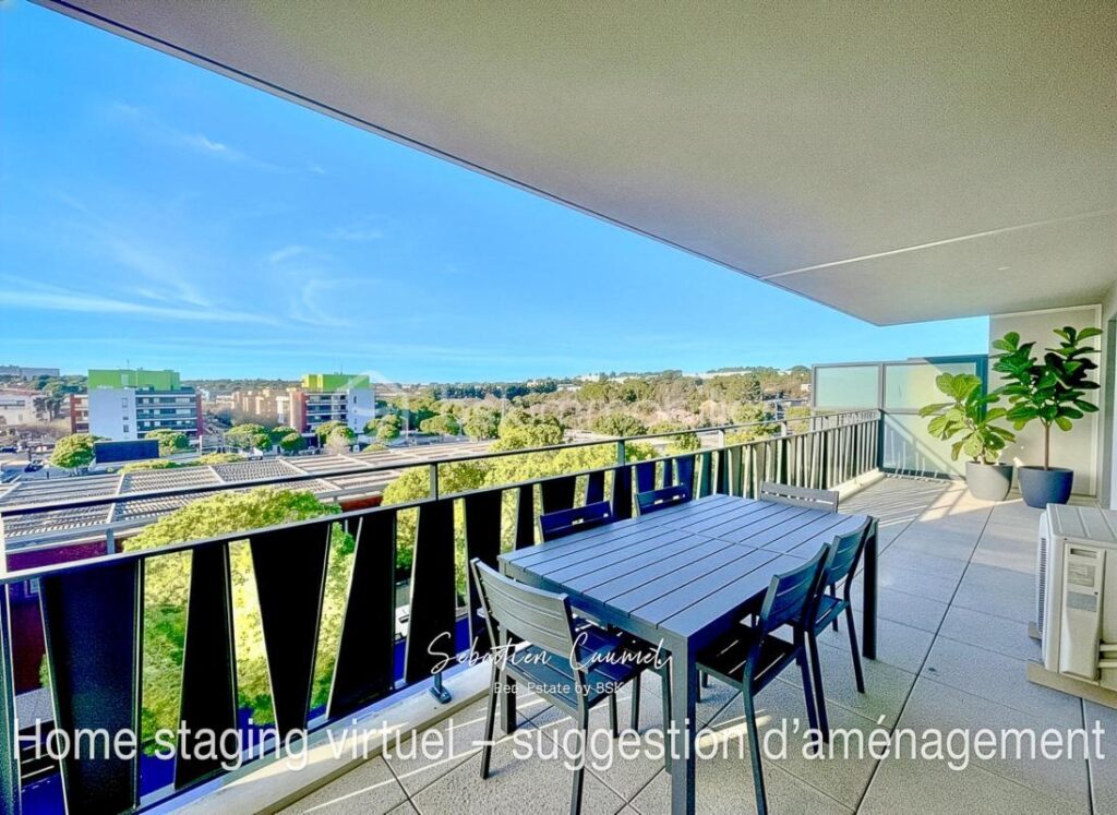 T3 Montpellier Malbosc – Dernier étage – Terrasse 20m² sans vis-à-vis – 2 parkings – Rénové – Tramway – 3 pièces – 2 chambres – 57 m²