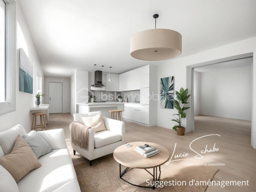 Appartement T3 en rez-de-jardin – 65 m² avec terrain privatif – 3 pièces – 2 chambres – 64 m²