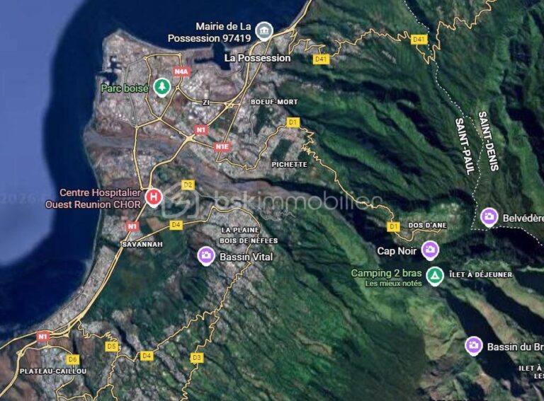 🌿 Vend terrain d’Exception à Bois de Nèfles-SAINT PAUL 97411 – 1203m² ! – 360 900 € 🌿 – NR pièces – NR chambres – 1203 m²