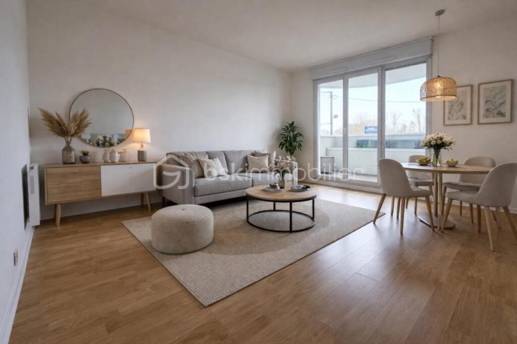 Appartement F3 – 2 chambres – grand balcon vue Seine – Parking privatif en sous-sol – 3 pièces – 2 chambres – 61 m²