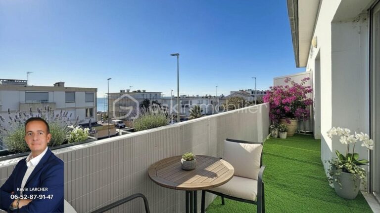 T2 avec terrasse & vue mer, dernier étage – Palavas-les-Flots – 2 pièces – 1 chambre – 37 m²