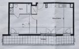 Dernier étage F2 44m² terrasse 14m² SUD parking DPE C – 2 pièces – 1 chambre – 44 m²
