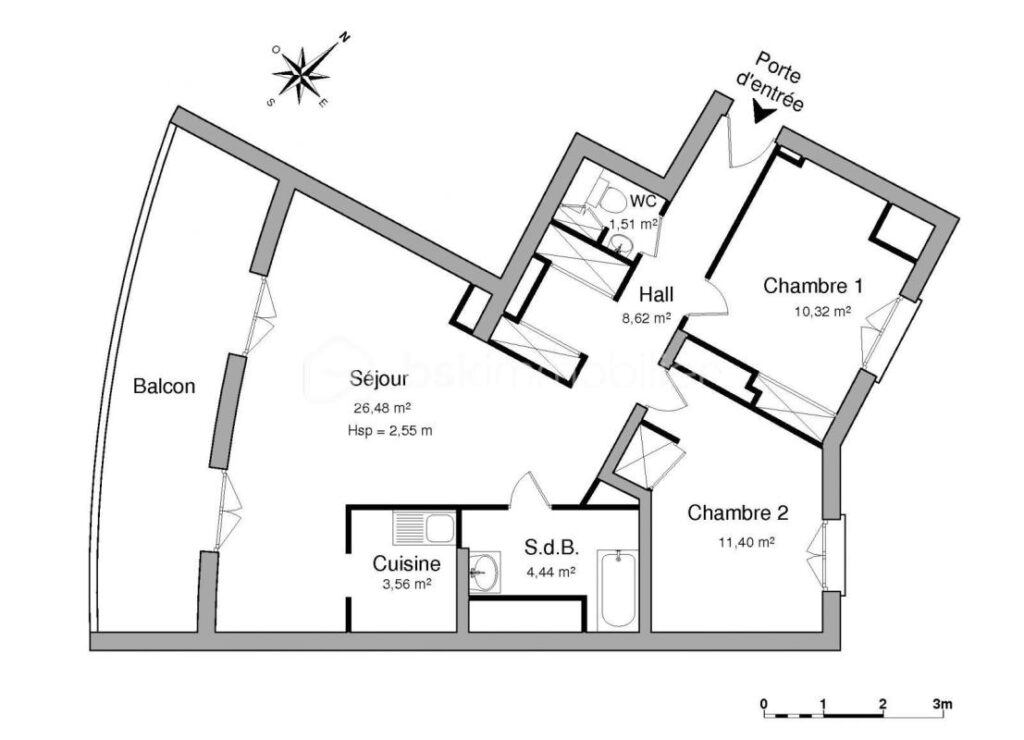 DERNIER ÉTAGE – VUE MONTAGNES & THIOU – TERRASSE SUD-OUEST – ANNECY CENTRE – 3 pièces – 2 chambres – 66 m²