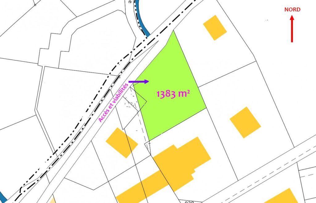 TERRAIN A BATIR de 1380 m² – NR pièces – NR chambres – 1380 m²