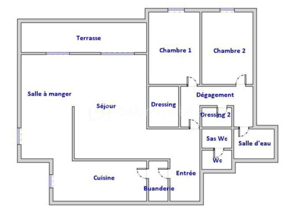 T4/ T3 – 17ème Etage – Vue Montagnes et Grenoble – Matériaux Nobles – 4 pièces – 2 chambres – 104 m²