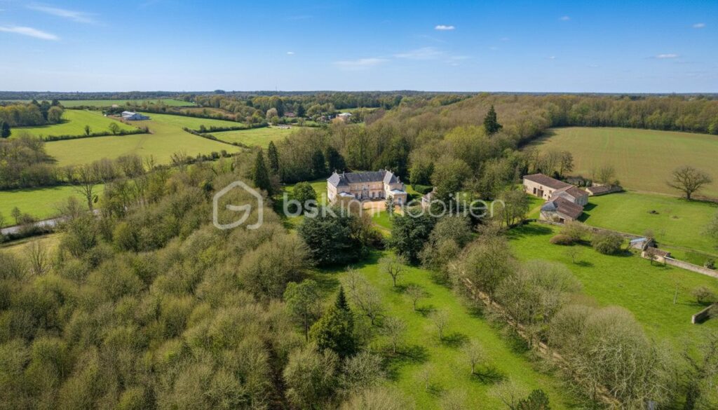 Magnifique Chateau du XIX éme , dépendances, Maison de gardien/gite, parc arboré de 9,5 hectares – 15 pièces – 8 chambres – 632 m²