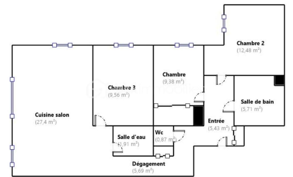 Appartement d’exception 78 m² -3 chambres- terrasse 44m²- CORMEILLES EN PARISIS (95240) – 4 pièces – 3 chambres – 78 m²