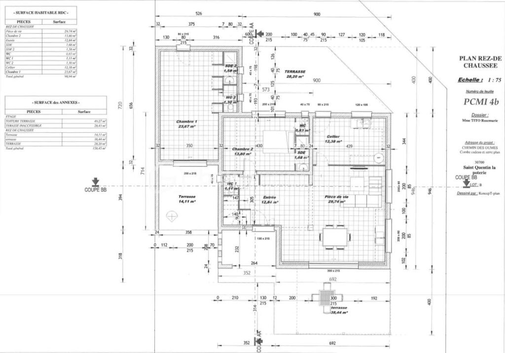 ✨ Saint-Quentin-la-Poterie Dépt du Gard 30 – Villa d’Architecte Contemporaine avec Piscine & Toiture-Terrasse, aux Portes d’Uzès – 5 pièces – 3 chambres – 126 m²