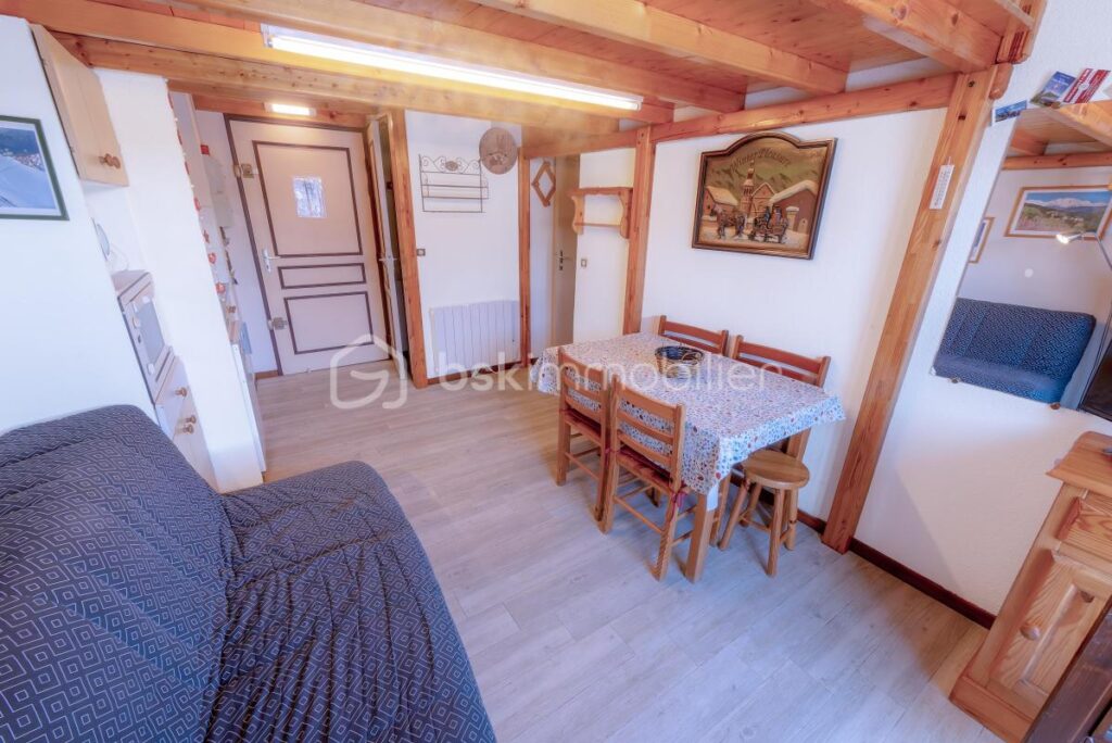 74120 PRAZ-SUR-ARLY – APPARTEMENT 1 CHAMBRE + MEZZANINE – VUE MONTAGNE – PROCHE CENTRE VILLAGE ET PISTES DE SKI – 2 pièces – 2 chambres – 23 m²
