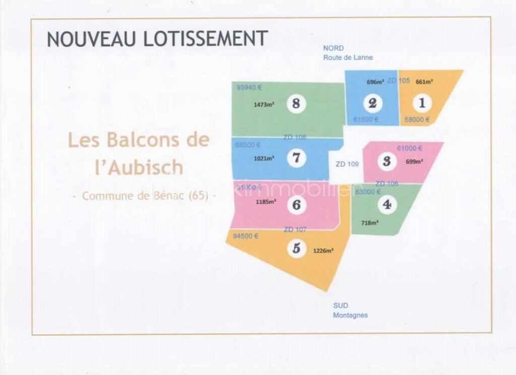 Terrain à bâtir viabilisé – NR pièces – NR chambres – 1021 m²