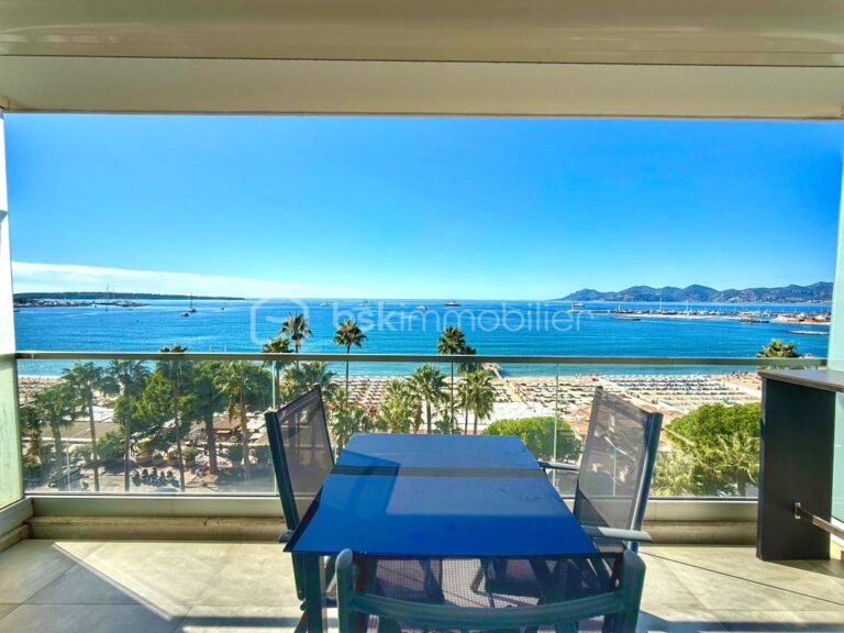 CANNES CROISETTE – VUE MER PANORAMIQUE – APPARTEMENT 107M² – 3 CHAMBRES – PARKING – CARRE D’OR – 4 pièces – 3 chambres – 107 m²