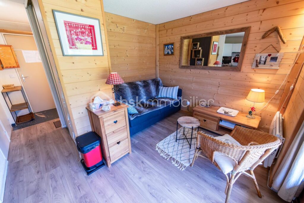 74120 – PRAZ SUR ARLY – STUDIO ORIENTÉ SUD AVEC ALCÔVE NUIT INDÉPENDANTE – 4 COUCHAGES – PROCHE DOMAINE SKIABLE ET CENTRE VILLAGE – 1 pièce – NR chambres – 24 m²