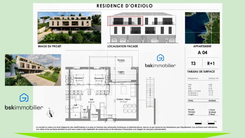 A saisir… ! Corse – Rive sud d’Ajaccio à Pietrosella-Résidence ORZIOLO 2. Appartement T3 de 67 m2 + loggia et terrasse de 35 m2, situé à 3 km de la mer, proche des commerces ! – 3 pièces – 2 chambres – 67 m²