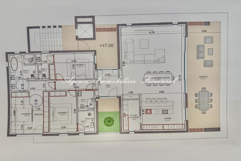 vente appartement 4 Pièce(s) – 4 pièces – 3 chambres – 173.00 m²