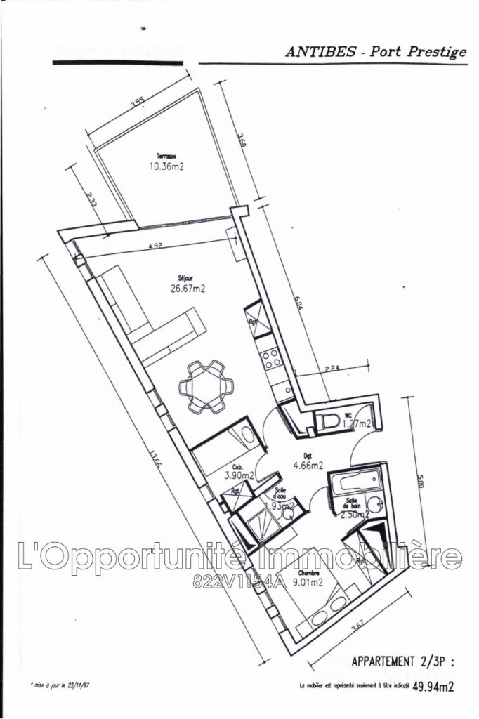 vente Idéal investisseur 3 Pièce(s) – 3 pièces – 2 chambres – 50.10 m²