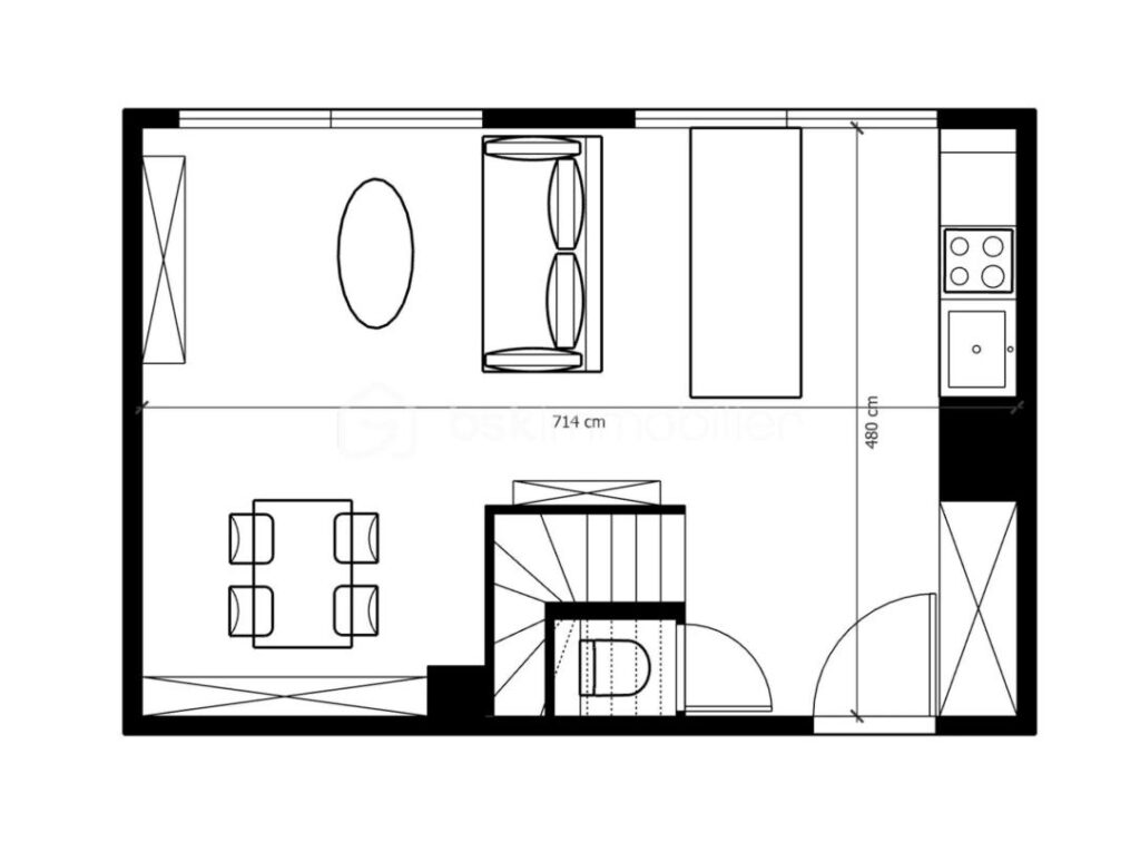 Croix de Chavaux 4 Pièces 2 chambres en Duplex lumineux en parfait état, au dernier étage avec ascenseur dans une petit copropriété récente – 4 pièces – 2 chambres – 68 m²