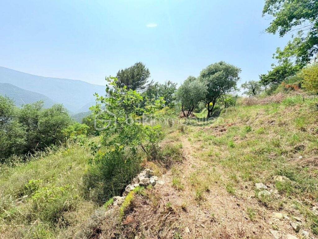 🌿 Rare terrain constructible de 1 562 m² Avec Permis de Construire validé– Vue à couper le souffle sur la vallée de l’Estéron – NR pièces – NR chambres – 1562 m²