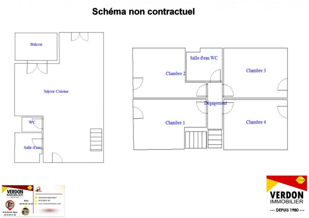 Appartement T5 avec balcon – 5 pièces – 4 chambres – 73 m²