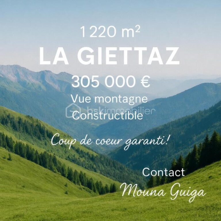 Beau terrain en montagne à La Giettaz, au cœur des Aravis – NR pièces – NR chambres – 1220 m²