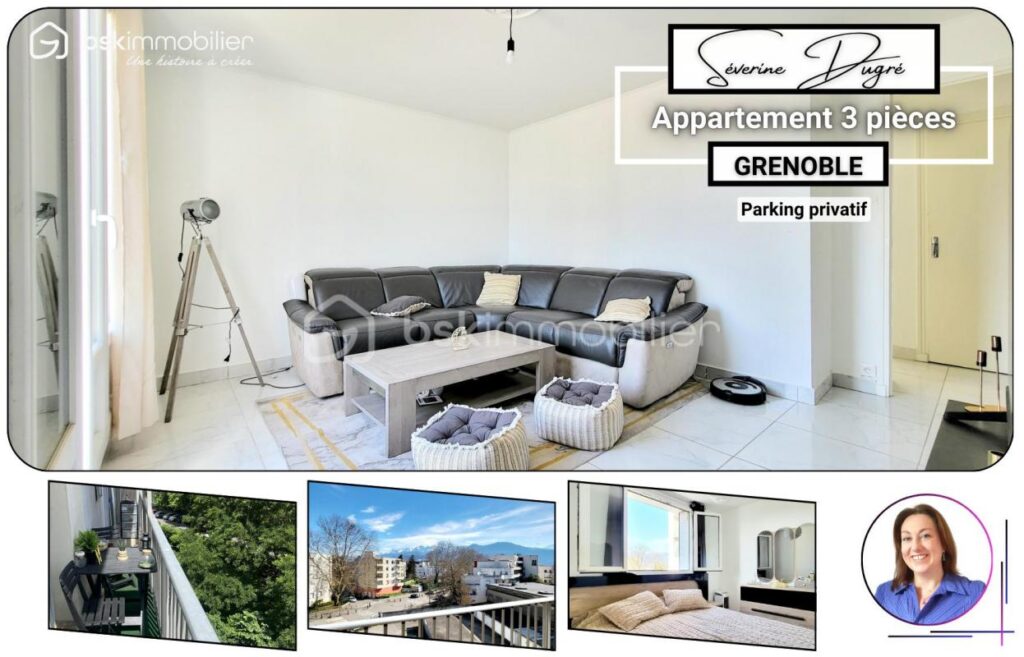 Appartement traversant avec balcon et vue dégagée – 3 pièces – 2 chambres – 54 m²